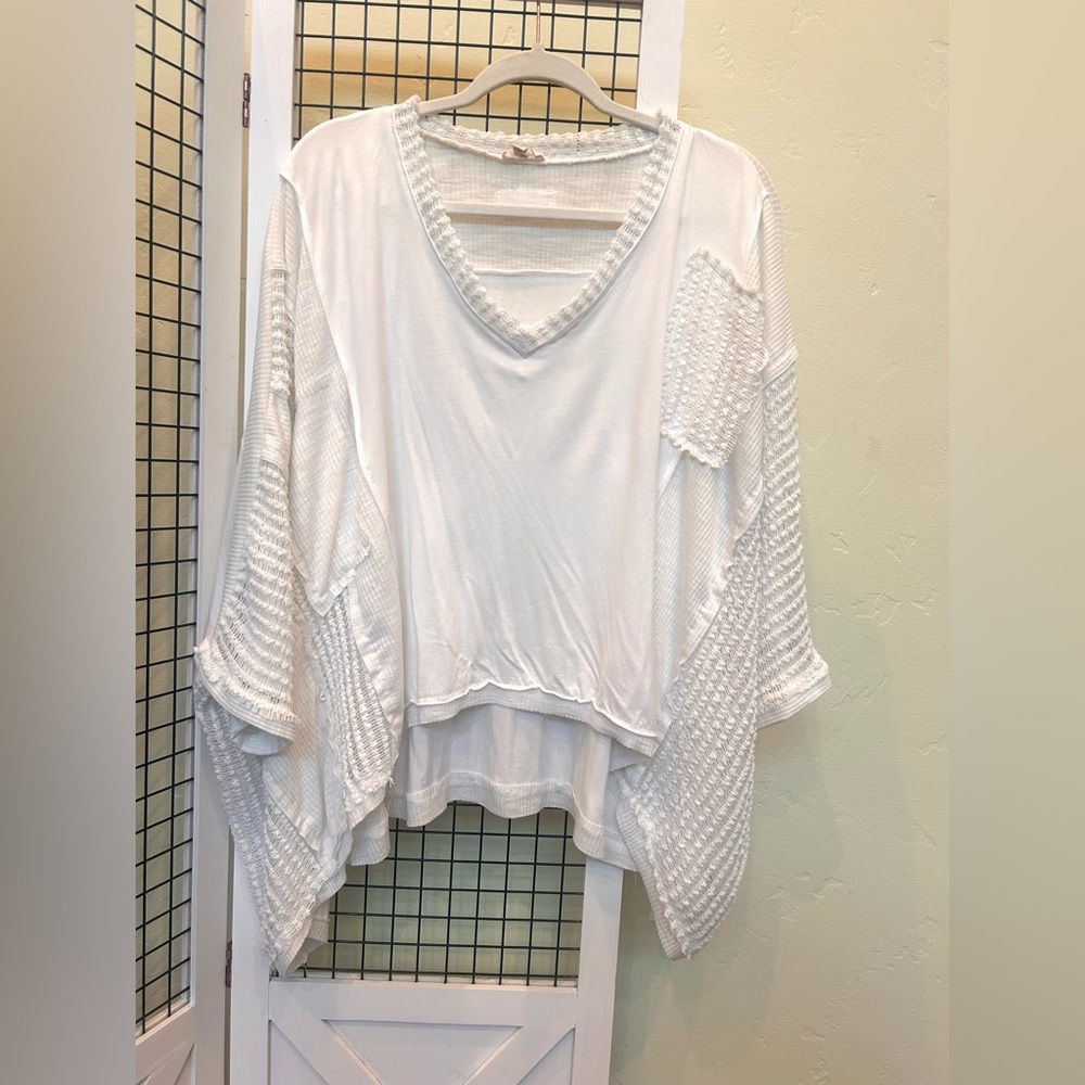 POL Ready or Not Patchwork Top Womens M Oversize Fit